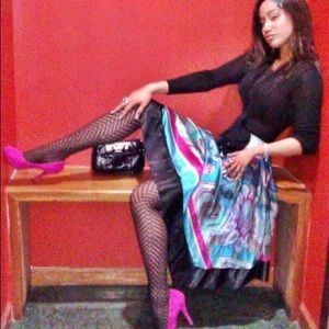 Multi-colored Silk-Shirt Dress